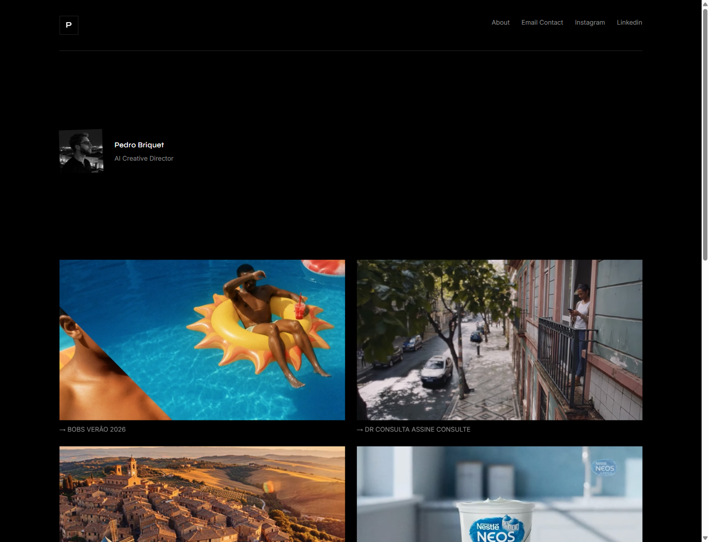 Captura do site Pedro Briquet